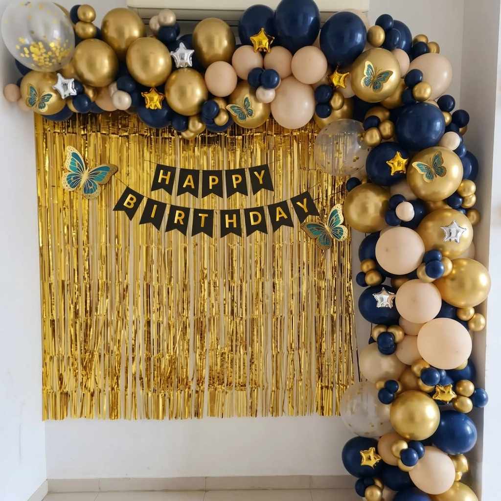 DARKBLUE-GOLD decoration setup in Mumbai